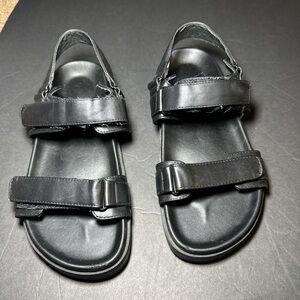 Black Double Strap Sandals